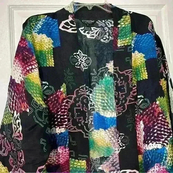 Citron Santa Monica 80%, 20% Silk Rayon Kimono Top This is a beauty! - Picture 3 of 5